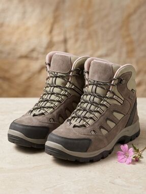 Women Hi-Tec Kids Olive Green and Pink Lace-Up Hiking Boots